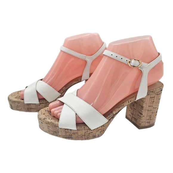 Stuart Weitzman Dayna White Platform Sandals Size 6B - Picture 1 of 12